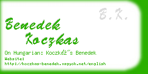 benedek koczkas business card